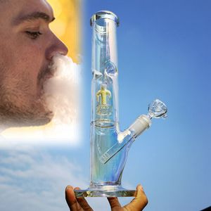 Gökkuşağı boylu bong nargile cam bubbler sigara içme boruları downstem perc baş dab teçhizatlar buzlu su bongs ile 14mm eklem