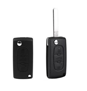 Bil i lager Ny 3 -knapp Remote Sändare Flip Folding Key Shell Case FOB For Peugeot 107 207 307 407 408 3BT7009649