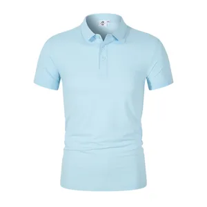 Herren-Poloshirts, Sommer-Baumwoll-Poloshirt, einfarbiges T-Shirt, High-End-Business, atmungsaktiver und bequemer Stoff, kurze Ärmel