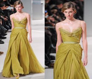 2020 Elie Saab Sexy Spaghetti Suknie wieczorowe Spring Fashion Ruffle Promowe suknie Promowe Koronkowe konkurs Runway Red Carpet Solens2650120