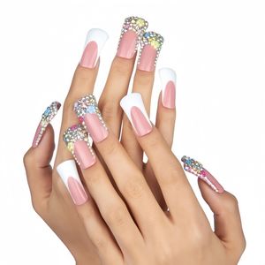 hot original wear nail False Nails long fake nails very beautiful stunning artwork in the shape of a long duck foot diamond Best quality