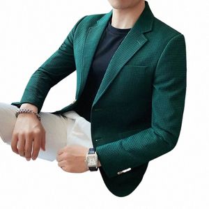 Мужской повседневный пиджак, пиджак для мужчин, свадебная приталенная верхняя одежда, однобортные пиджаки большого размера, элегантные роскошные пальто, корейский N27R #