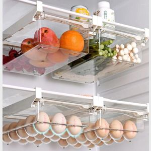 Bottiglie di stoccaggio Dimensioni Salvaspazio Organizzatore di uova regolabile Scatole di contenitori per cassetti per frigorifero in plastica