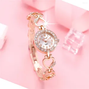Wristwatches Wrist Watch Dresses For Women 2024 Luxury Designer Ladies' Trend Alloy Quartz Gift Simple Direct