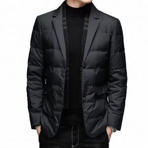 2023 High Quality Fi Handsome Men's Down Jacket Scarf Collar Down Jacket Middle-aged Dad Middle-aged Suit Increase and Fat O1as#