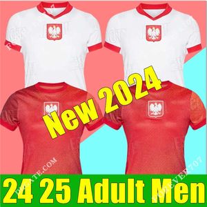 2024 2025 Nova Polônia Lewandowski Camisas de futebol Polonia 23 24 KRYCHOWIAK GROSICKI Zielinski Milik Zalewski Szymanski Polonês Camisa de futebol masculina manga 1982 82