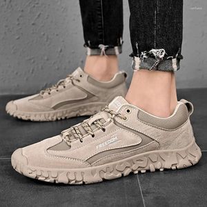 Casual Shoes Leather Men Lace Up Breathable Cow Suede Outdoor Flats Moccasins Tooling For