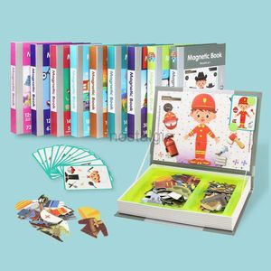 Brinquedos de inteligência Engraçado Livro Magnético Inteligente para Crianças 3D Puzzles de Desenhos Animados Jigsaw Jogo de Treinamento de Cérebro Brinquedos Educativos para Crianças Presente Brinquedo de Natal 24327