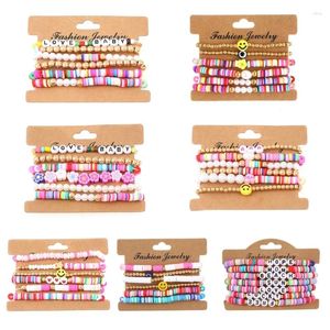 Braccialetti a maglie Perline con lettere Elastici Fai finta di giocare con perline per bambini