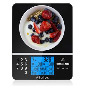 Ataller Digital Kitchen Scale 5kg Nutrition Scaleスマートフードカロリータンパク質炭水化物グラム焼き調理用オンス240318