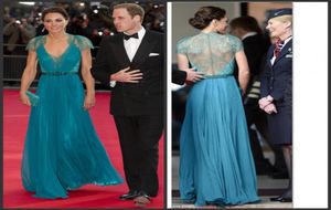 2019 Formell prom klänning designer afton klänningar sexiga sjöjungfru elegant mössa ärm spets knapp back teal long prom klänningar4575553