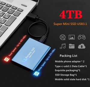 SSD portatile 4TB2TB1TB8TB Disco rigido mobile Tipo C USB31 Unità a stato solido antiurto in lega di alluminio Velocità fino a 540 MBs7607703