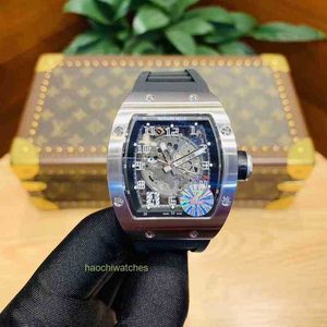 Lyxklocka Datum Lluxury Mens Mechanical Watch Richa M RM010 Hela automatisk rörelse Sapphire Mirror Rubber Watchband Swiss Wristwatches I2or GCXO