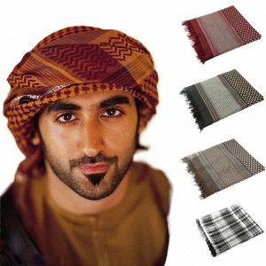 Mężczyźni muzułmańskie szalik Arabia Arabia Arabski Dubaj Tradycyjny islamski odzież męska Mężczyzna na głowę hidżab w kratę turban shemagh gutra modlitwa zużycie h0c8#