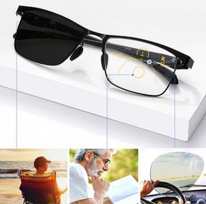 Óculos de sol progressivos óculos de leitura multifocal homens pochromic óculos antiazul luz presbiopia quadro flexível 150 200sung7393753