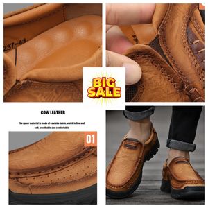 Yaz Erkek Ayakkabı Yumuşak Kalın Açık Dış Mekan Ayakkabıları Tasarımcı Yüksek Kaliteli Düz Renk Kalın Sole Spor Dayanıklı Dayanıklı Takviyeli Ayakkabı Gai Loafers Business 2024 38-51