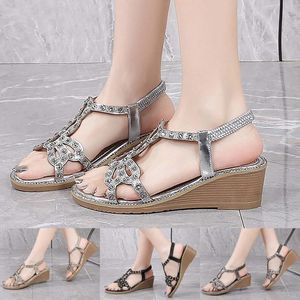 Sandals Women'S Rhinestone Roman For Women Casual Summer Flat Pumps Shoes Dress