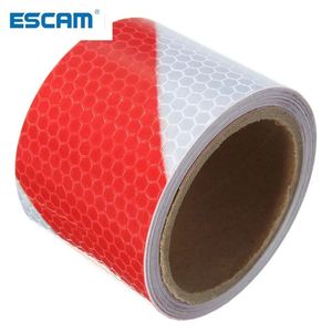 ESCAM New Arrival 2"x10' 3 Meters Red White Reflective Safety Warning Conspicuity Tape Film Stickers