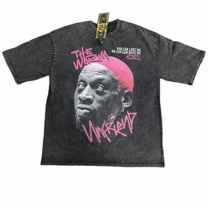 frog drift Fi Vintage Loose Basketball Graphic Retro Wing Summer The Worm Dennis Rodman Oversized Tee t-shirt tops men 36eV#