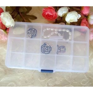 Ny 2024 Plastförvaringsfodral Box Holder Container Pills Jewelry Nail Art Tips 15 Grids Makeup Organizer Storage Box For Plastic Storage Box