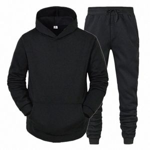 Męskie bluzy z kapturem i spodnie męskie Casual Men's Tracksuit Sportswear Autumn Winter Men Men Suit Men's Clothing Sets Mężczyzna Y4NZ#