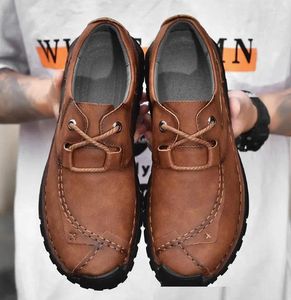 Freizeitschuhe LIHUAMAO American für Männer Oxford Brown Derby Comfor Sneaker Lace Up Work Street Style Outdoor-Schuhe