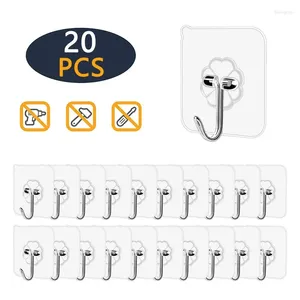 Ganci 20 pezzi ganci da parete per porte autoadesivi trasparenti resistenti ventosa per tazze per portapacchi per carichi pesanti per cucina bagno