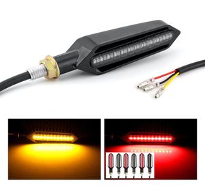 4 st LED Motorcykel Turn Signal Lights Flödande vattenindikator Belysning Vita DRL -indikatorer Blinkers Flickerred Brake Lamp4495560