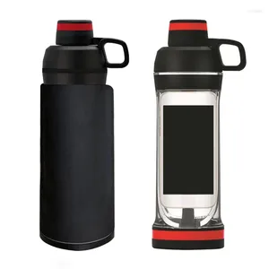 Bottiglie d'acqua portatili per bottiglie creative da 400 ml con tasca per telefono nascosta Tazza sportiva per fitness segreta