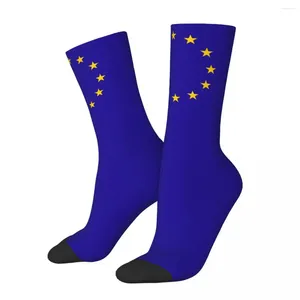 Men's Socks Winter Warm Harajuku Women's EU European Union Flag Sweat Absorbing Basketball