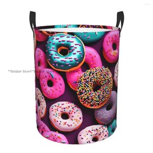 Tvättpåsar Dirty Basket Donut Colorful Folding Clothing Lagring Hink Home Waterproof Organizer