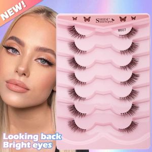 YSDO Half Eyleshes Sylehes Natural Falcos Falsos Cílios Cat Lash 3D Faux Mink Lashes Soft Winged Tylelash Extensão Ferramenta de Maquiagem 240318