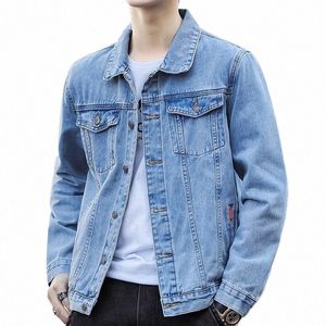 2023 Spring New Men's Casual Cott Denim Jacket Classic Style Fi Slim Fit Wed Retro Blue Jeans Coat Male Brand Clothing 12Vt#