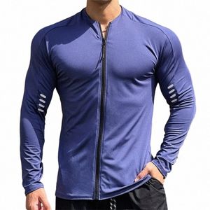 2024 Nowy mężczyzna LG Męski Męski Jogging Casual Training Ubrania luźne gym Fitn Sports Zipper LG T-shirt 39ze#