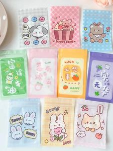 Storage Bags 50pcs Printing Self Sealing Bag Colour Thickening Mini Lovely Cartoon Trumpet Candy Jewelry Seal Packaging