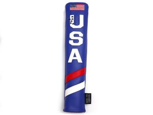 Mavi Pu Deri Nakış USA Flag Golf Headcover Hizalama Çubuk Kapağı Kılıfı Tutucu5728774