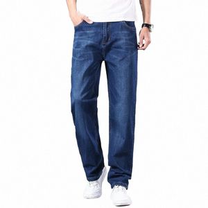 Shan BAO cott stretch masculino reto solto verão jeans finos 2022 primavera marca clássica casual jeans leve azul M43f #