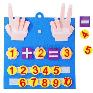 Intelligence toys NEW Kid Montessori Toys Felt Finger Numbers Math Toy Children Counting Early Learning For Toddlers Develop 30*30cm 24327