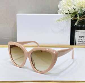 Классические солнцезащитные очки «кошачий глаз» женские дизайнерские современные трендовые повседневные декоративные высококачественные ацетатные оправы абрикосового розового цвета uv400 для пляжа out3455396