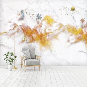 Bakgrundsbilder Milofi Anpassad stor tapet Mural 3D Landscape Jazz White Marble TV Sovrum Bakgrund