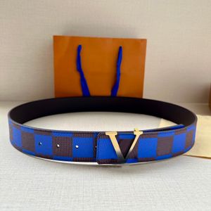 10A quality classic designer Belt for women stainless steel V buckle Real leather mens belt Retro Luxury gold plating womens belt 40MM Reversible belt L26