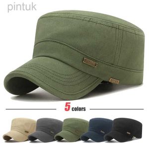 Ball Caps New Fashion Classic Casual Cotton Snapback Hats Outdoor Sport Baseball Cap Flat Military Cadet Cap Style Design 24327