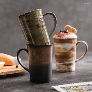 Cups Saucers Japanese Style Coarse Pottery Coffee Cup Retro Domestic Large Capacity High Office Ceramic Mug Tea