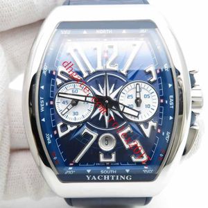 Men's Products Vanguard 44mm watch 7750 Valjoux Automatic Movement with Functional Chronograph watch Blue Dial Exploded Numer211I