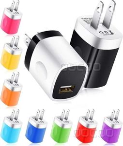 Colorful Mini Wall Chargers USB Power Supply Adapter 5W 1A Single Mobile Phone Charger Typec Micro Home Travel for Android Cellph1218354