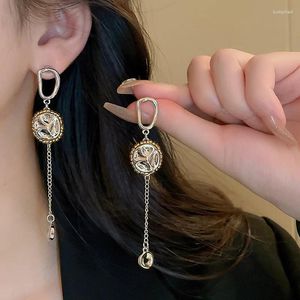 Dangle Earrings Pleated Geometric Tassel Chain Long Drop For Women Commuter Party Jewelry