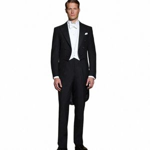 高品質のイタリアの男性テールコートスーツスリーピースセット新しいエレガントな紳士男性フォーマルオックオック衣類334S＃