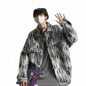 Streetwear Denim Kurtka męska wiosna i jesień koreańsko-kółka kwarżenowa Top Top Hip-Hop wierzchnia odzieży męskie A83Z#