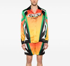 24ss Casablanca Seidensets Kragen Langarmhemden Moto Sport Designer Strandshorts für Männer und Frauen Casablac