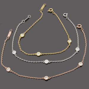 Moda de aço inoxidável rosa ouro prata cor nova t-letter 3 diamante pulseira versátil feminina para mulher